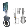 Electric –Hydraulic thin ceramic gate valve